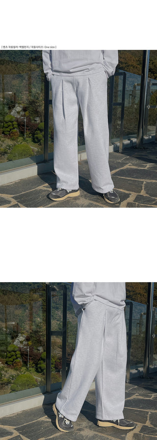 Mali Single-Pleat Brushed Wide Pants