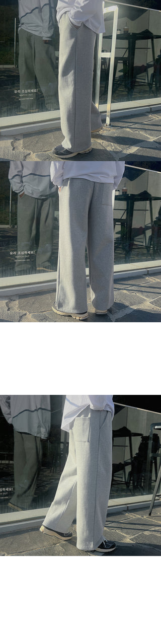 Mali Single-Pleat Brushed Wide Pants