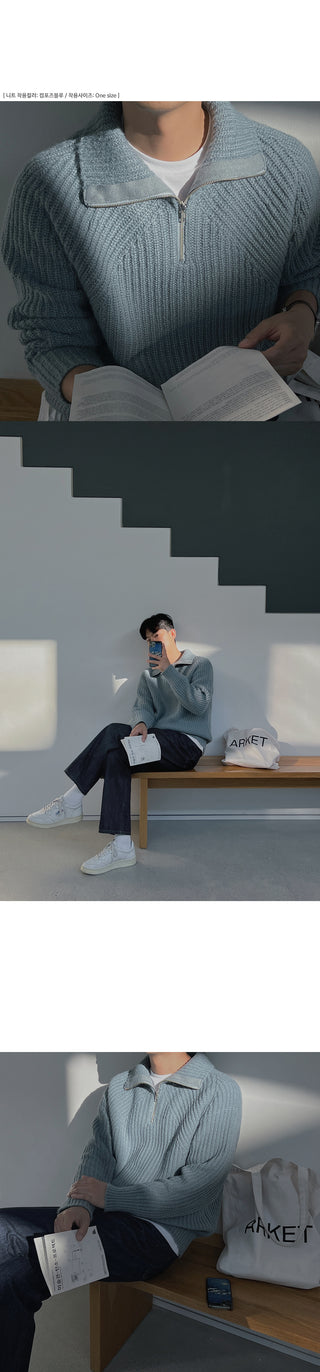 FUDGE SOFT HALF ZIP-UP KNIT