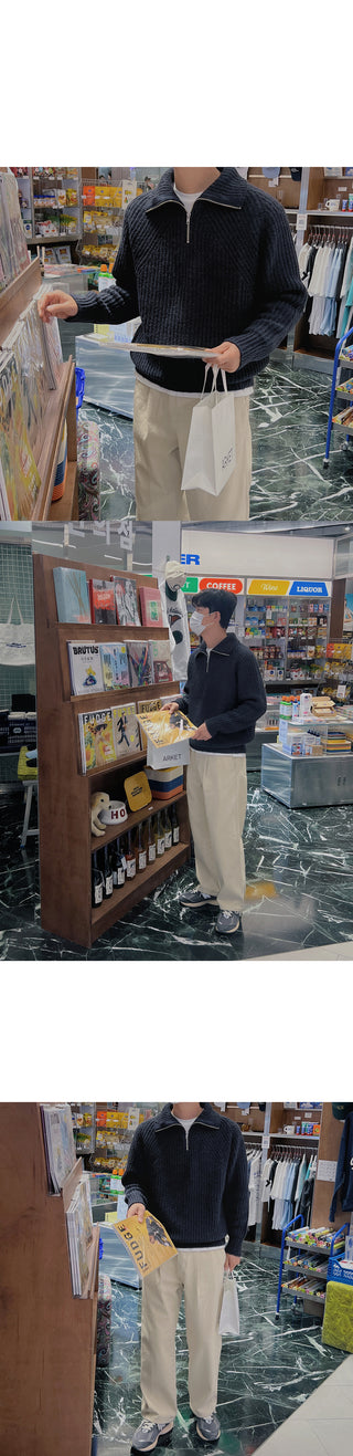 contemporary tuck wide pants