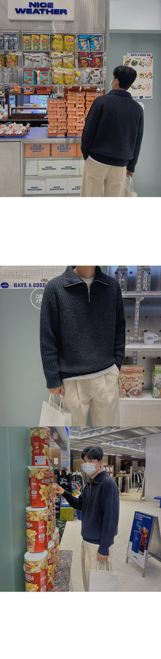 FUDGE SOFT HALF ZIP-UP KNIT