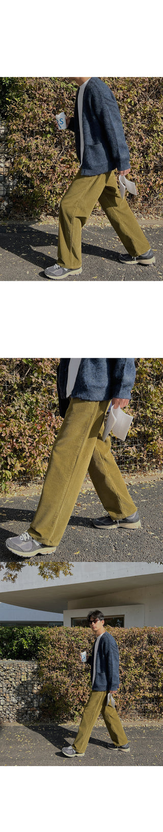 Natural Corduroy Elastic Waist Pants