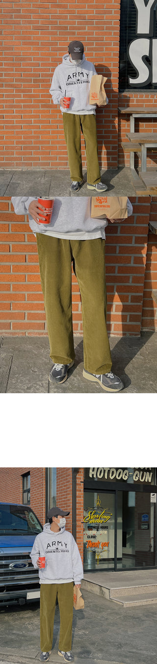Natural Corduroy Elastic Waist Pants
