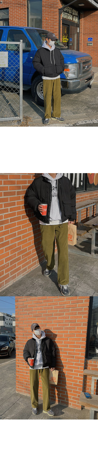 Natural Corduroy Elastic Waist Pants