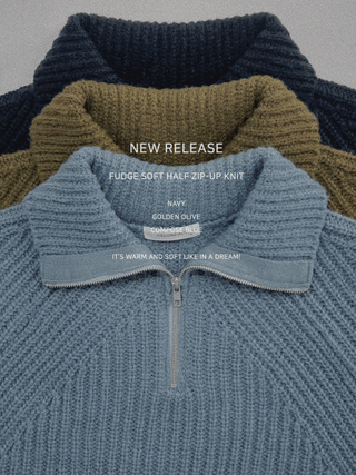 FUDGE SOFT HALF ZIP-UP KNIT