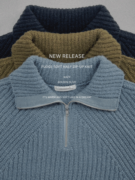FUDGE SOFT HALF ZIP-UP KNIT