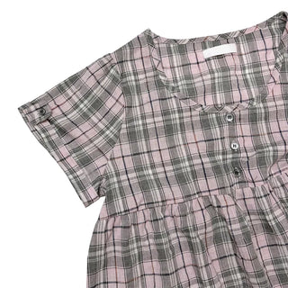 [3 colors] Check Roll-Up Dress