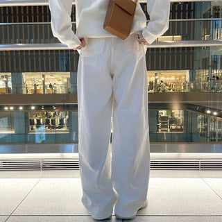 Side pintuck cotton pants