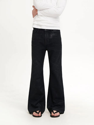 [MASONPRINCE] Black Waxed Coated Denim Jeans