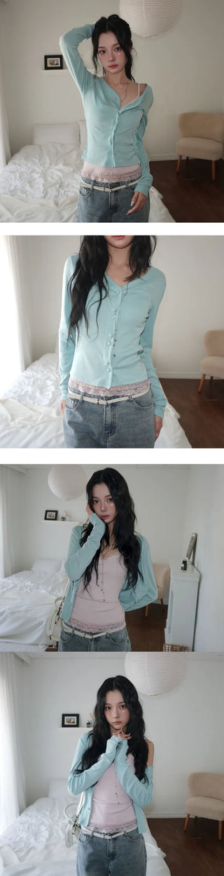 Kkoarib V-Two-Way Cardigan - 4 colors