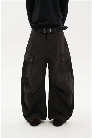 [MASONPRINCE] Washed Baggy Parachute Work Pants
