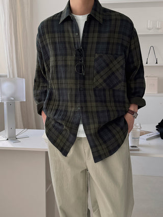 Rhythm Double-Layered Oversized Check Shirt