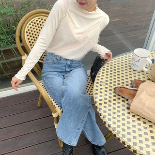 Wide-fit denim pants