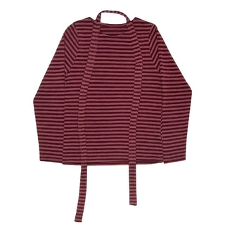 (Set) Striped T-shirt & Scarf Set