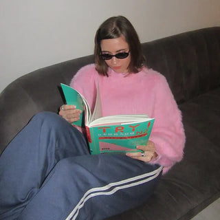 Fleece-lined wide-leg pants