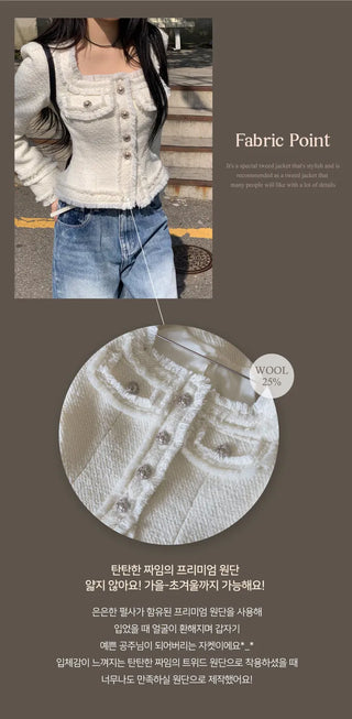 *Caution against copy products MADE Line Tweed Coat Jacket - 2 colors