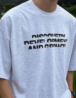 DISCOV Half-Print Short Sleeve T-shirt (4 colors)