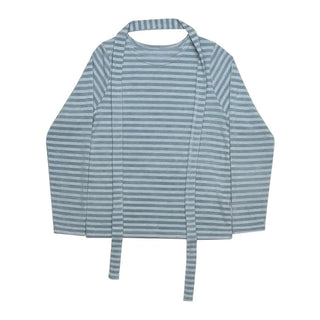 (Set) Striped T-shirt & Scarf Set