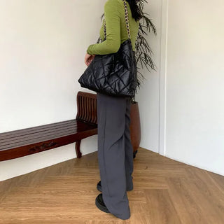 Wide-button slacks