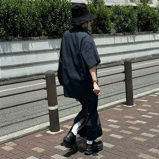 Basic Oversized Short-Sleeve Shirt