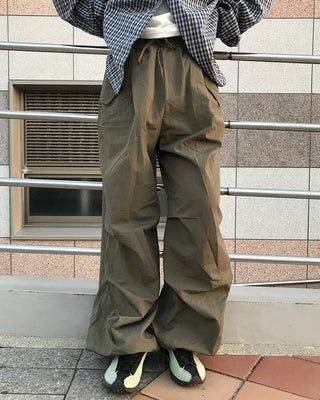 Nylon wide Joker pants