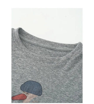 Fleece-lined printed sweatshirt