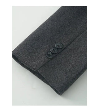 Gray basic blazer & scarf set