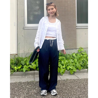 String stripe wide slacks