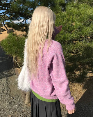 V-neck oversized knit