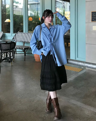 Faux Leather Mid-Calf Engineer Boots