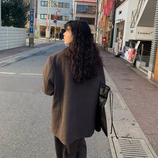 [Quilted Lining] Oversized Wool Jacket