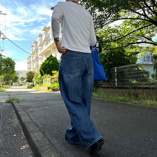 Wide denim pants