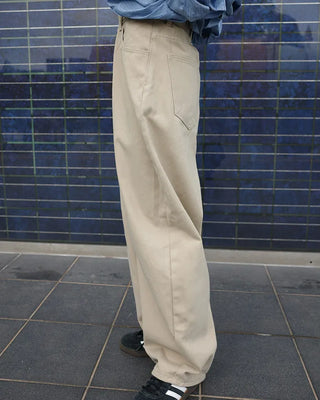 Wide-seam cotton pants