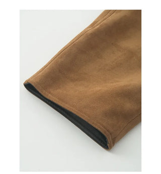 Waist belt suede coat bag set