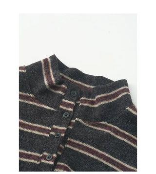 Two-tone button anorak knit