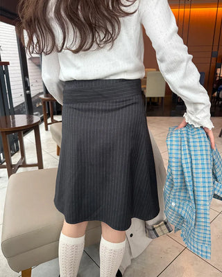 Striped midi skirt