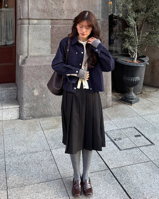 Pleated midi skirt
