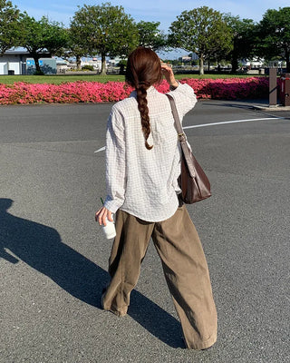 Wide-leg collar pants