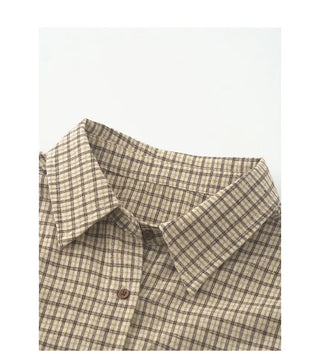 (2 colors) Loose-fit check shirt