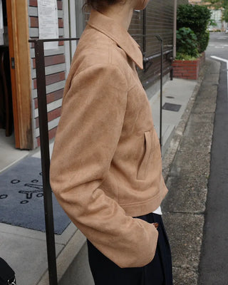 Suede cropped jacket