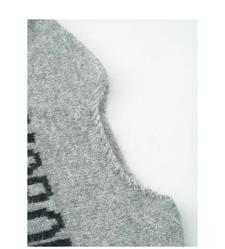 Lettering Jacquard Loose Knit