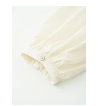 Lace puff-sleeve blouse