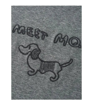 Puppy embroidered round neck long-sleeved T-shirt