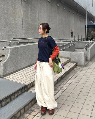 Striped Sleeve Layered T-Shirt