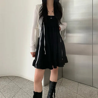 Cropped Tie Ribbon Cardigan