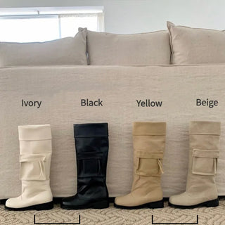 pocket wide long boots (4c)
