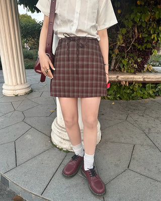 [1st Re-release] (ORIGINAL) Check A-line Mini Skirt
