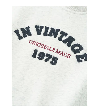 Fleece-lined layered lettering T-shirt