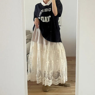 Half-lace long skirt
