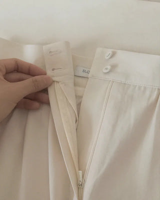 Two-button flared skirt